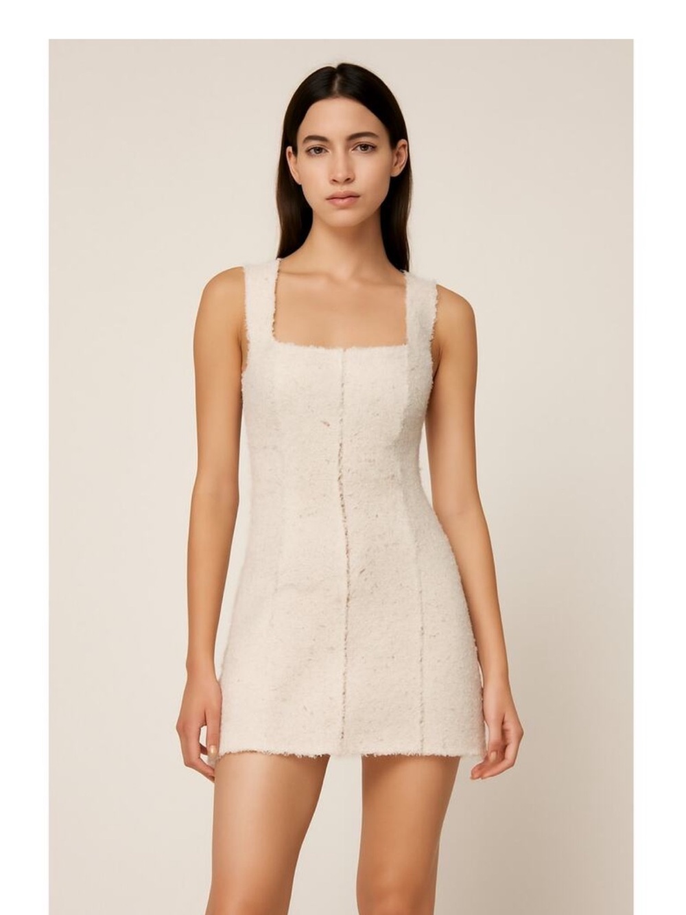 House of Harlow 1960 Cream Tweed Mini Dress with Multicolor Specks